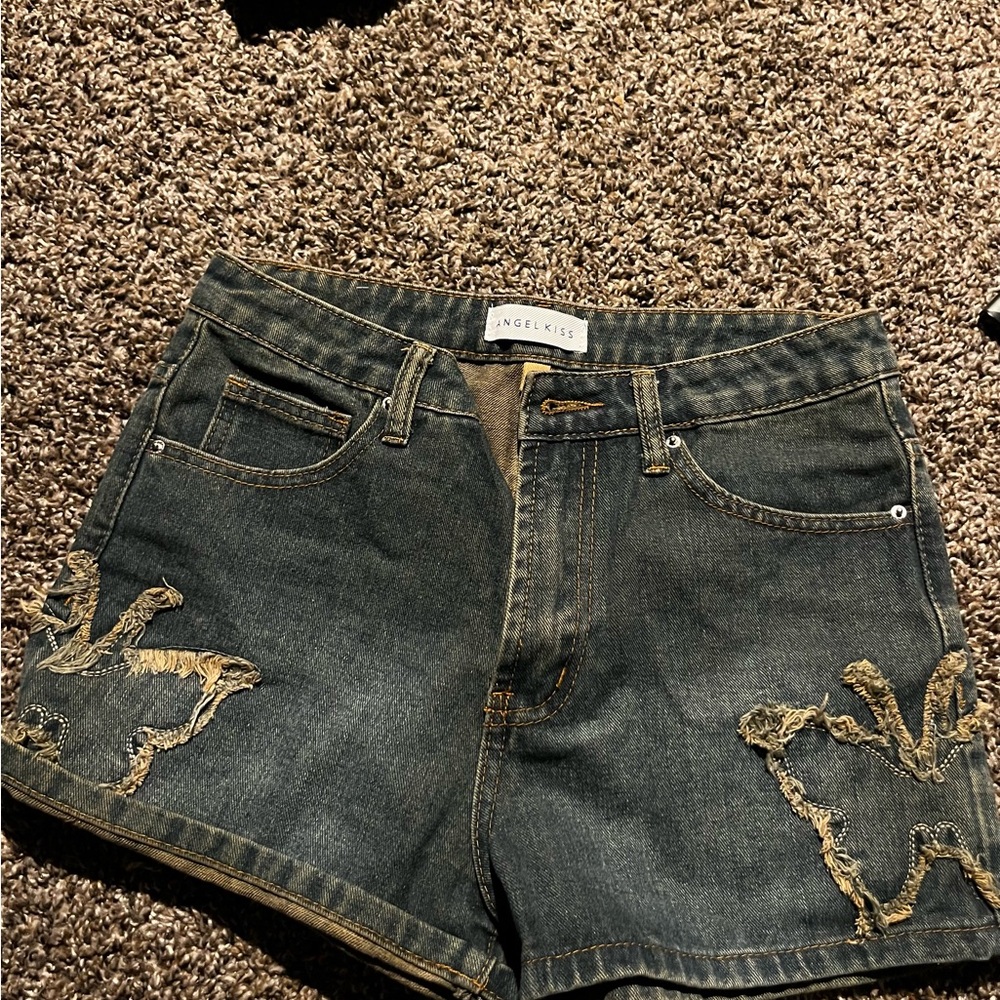 Angel Kiss Distressed Denim Shorts